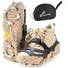 Sportneer Ramponi da Ghiaccio a trazione, 19 Denti 201 Inox Copertura Antiscivolo per Scarpe da Neve, ramponi per scarponi, Protezione sicura per Camminare, Jogging, Pesca, Camp