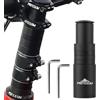AMFUN Prolunga Manubrio Bici, Rialzo del Manubrio in Lega di Alluminio, Adattatore Altezza Regolabile per Ciclismo Mountainbike, Bici da Strada, Dotato di 4 guarnizioni, Nero