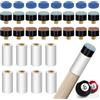 Bettoor Kit di 24 punte di ricambio per stecca da biliardo con puntali bianchi, punte di ricambio in ottone a vite con puntali per stecca da biliardo per stecche da biliardo (12 mm, 3 tipi)
