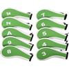 LIXSAZSE Copritesta per Ferri da Golf Essenziali Opzioni in Neoprene Impermeabile per la salvaguardia dell'attrezzatura da Golf Durante Le Gite all'aperto, Verde e Bianco, 21x16x7cm