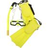 SECFOU Set Snorkeling Ragazzo Ragazza Maschera, Pinne e Scarpe da Immersione Taglia 30-35 in Pvc per Vacanze Estive e Avventure Acquatiche