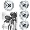 Soulchen Confezione da 4 pulegge da palestra in alluminio, 95 mm, con cavo resistente, con cuscinetto sigillato, pulegge di ricambio lisce per power rack, trainer funzionale, LAT pulldown e