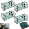 yotutun 4 Pezzi Trappola per Pesci, 45x22cm Rete da Pesca Nassa da Pesca Quadrate Pastura Pieghevole Nassa Inganno Portatile per Granchi, Gamberi, Pesci, Pesciolini, Gamberetti