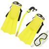 INOOMP Set Snorkeling Ragazzo Ragazza Maschera e Pinne, Scarpe da Immersione Numero 30-35, Design Vivace e Visibile, Leggero e Visivo Chiaro per Festa Estiva in Mare