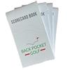 BACK POCKET GOLF Quaderni Scorecard (confezione da 4), adatti alla maggior parte dei titolari di scorecard e copertine di libri Yardage, regole conformi, punteggi di traccia, 16,5 x 9,5 cm