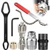 Hutglcfpy Set 7 Pezzi per Estrattore Pedivella Bici, Estrattore 2-in-1 per Cassetta a Filettata/Innesto, Bussola Movimento Centrale 20 Denti, Crank Puller e Cappuccio, Chiavi per Riparazione Bici, per Manutenzi