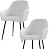 ELYSYSRL Coprisedie 1/2/4/6 Pezzi Elasticizzato Coprisedia con Braccioli Spandex Fodere Copripoltrona per Sala da Pranzo Lavabile Moderno Fodere per Sedia da Soggiorno Cucina Hotel(Light gray,Set of 2)