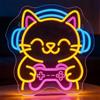 DAJASD Targa al neon a forma di gatto, 33 cm, con funzione di ricarica USB, per ristoranti, soggiorno, camera da letto, cucina, bar, feste, casa, negozio, regalo