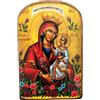 Iconsgr Icona in legno greco-cristiano ortodosso fatta a mano della Vergine Maria La Rosa scongiurata / MP2