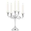 EBTOOLS Portacandele Candelabro, Portacandele 5 Bracci, Candelabri Centrotavola Decorativi Vintage e Moderni, per la Decorazione di Natale Matrimonio Casa (Argento)