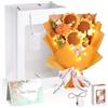 Starvortex Bouquet Fiori Uncinetto, Fiori Artificiali Adatti come Idee Regalo per Festa della Mamma, Natale, Anniversario, Matrimoni, Compleanni e Decorazioni Domestiche, Completo di Sacchetti Regalo (Girasole)