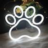 DAKABUKA Insegna al neon con impronta di zampa di cane e gatto, dimmerabile, luce al neon per negozio di animali domestici, clinica, camera da letto, decorazione da parete, alimentata tramite USB