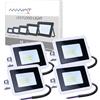MIWATT MWIATT 4Pack10W Faretto LED per esterni, super luminoso, 900 lm, IP66, impermeabile, faretto da esterno per cortile, giardino, garage, campo sportivo..