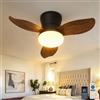 ZOMLBOF 3 Pale in ABS Effetto Legno Lampadario a Ventola da Soffitto LED Dimmerabile,Tempistica,Ventilatore da Soffitto con Luce e Telecomando (25),Motore DC Silenzioso,per Camera da Letto e Soggiorno-25 in