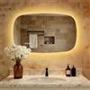 S'AFIELINA Specchio da Bagno LED 500x800x25mm(AxLxP), con Interruttore Touch, Antifog, 3 Colori Regolabili, Memoria, IP44, Risparmio Energetico, Installazione Orizzontale/Verticale