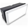 Generico Segnapasso da Incasso Esterno Made in Italy, IP65, Attacco E27 per Lampadine LED, Plafoniera Segnapasso in Policarbonato e Vetro Temprato, Controcassa Inclusa, (Colore Bianco-Dim -270x120x122)