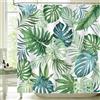 hometrixx Tenda Doccia Estate Tropicale 180 x 180 cm Foglie di Palma Monstera Verde Blu Giungla Poliestere Impermeabile Tenda Vasca da Bagno con 12 Ganci Lavabile in Lavatrice per Casa Hotel