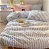 Covebett Copripiumino Matrimoniale Blu Bianco a Righe con Fiocco Microfibra Set Biancheria da Letto per Donne Ragazze Carino Estetico a Righe con Fiocco Copripiumone 200x200 e 2 Federe 50x75 cm