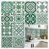 lemgyiamz Piastrelle Adesive, Mattonelle Adesive Cucina Piastrelle Adesive Bagno, PVC 20x20cm Impermeabili Autoadesivi, 12 Pcs Verde per Cottura Parete