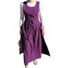 CBBEONRN Grembiule in Cotone Tinta Unita con Tasche Grembiuli con Bavaglino Casual Gonna Rotonda Abito per Cucina Giardinaggio Caffetteria Purple,One Size