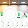 Laiebri Confezione da 6 Faretti LED Incasso Extra Slim 25mm, 6W 600LM, Soffitto Dimmerabili 3 Intensità Senza Dimmer, 2700K/4000K/6000K, IP44 Faretto LED Bagno Cucina, Foro Ø58-68mm, 230V, Bianco