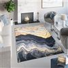 TAPISO Toscana Tappeto Soggiorno Antiscivolo Lavabile Pelo Corto Effetto Stampato Design Moderno Motivo Astratto Marmo tonalità Oro Grigio Salotto Sala Camera 160 x 230 cm