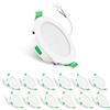 ALUSSO 3CCT Faretto LED da Incasso IP65, 7W Dimmerabile Bianco Set di 12