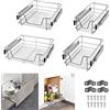 Uisebrt - 4 cassetti telescopici da cucina, 60 cm, per camera da letto, organizer, scaffali estraibili totalmente, portata 20 kg
