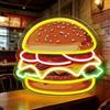 Xhuilong Burgers Open - Cartello neon per hamburger, dimmerabile, per parete, bar, feste, negozio di fast food, cucina, ristorante, caffetteria, decorazione della stanza, regalo, alimentato tramite