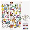 VEELU Coperta da Colorare con Pennarelli per Tessuti 150x115 cm, Coperta Colorabile con 24 Pennarelli Inclusi per Adulti e Bambini, Regalo Originale per Famiglia e Amici (S-5)