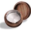 STOUCLA Posacenere in legno, antivento, inodore, posacenere con coperchio, per feste, bar, ufficio, soggiorno (argento)