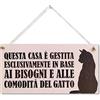 CARISPIBET Questa casa è gestita | cartello decorativo per la casa perfetto per gli amanti dei gatti, i proprietari di animali domestici, un divertente regalo di arredamento 15 x 30 cm