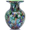 LCCCK Vaso rotondo in vetro verde per decorazione domestica, vaso soffiato a mano per fiori, vasi in vetro colorato bohémien per tavolo da pranzo moderno centrotavola stravagante scrivania ufficio piano TV