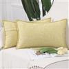 Madizz 2 Pezzi Lino in Poliestere Copricuscini Morbido Decorativo Fodere per Cuscino Lusso Stile per Divano Camera da Letto 30x50 cm Giallo Chiaro