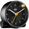 Braun Orologio Sveglia Analogico Classico Braun con Funzione Snooze e Luce, Movimento al Quarzo silenzioso, Suono Sveglia Beep con crescendo, colore nero, modello BC01B.