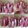 Prismi Di Cristallo Rosa Quarzo Naturale Per Altar Props Terapia Wicca