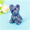 Naturale Quarzo Cristallo Cane Figurina Statua Intagliato Scultura Arredo Casa