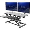 VIVO DESK-V036KB - Convertitore da scrivania da 36 pollici, serie K, sollevatore regolabile in altezza da seduto a in piedi, doppio monitor e postazione di lavoro per laptop con vassoio largo