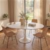 Aislinglen - Tavolo da pranzo rotondo allungabile, tavolo da pranzo ovale per 4-6 persone, 100-140 cm, moderno tavolo da cucina in legno, adatto per cucina, sala da pranzo e soggiorno