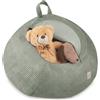MISIOO Fodera per pouf per bambini per animali di peluche - Contenitore per giocattoli & Bean Bag in un unico - Tessuto a corda, lavabile, con chiusura lampo, organizer per la cameretta dei bambini
