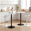Ckaff Set di 2 Tavolo Rotondo da Bar, Tavolino Rotondo Φ60cm con Piano Girevole a 360°, Tavolo Alto da Bar con Base in Metallo, Tavolo Regolabile in Altezza 70-91.5cm per Cucina Soggiorno, Bianco