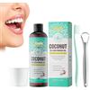 Crsetmyth Collutorio All'olio Di Cocco per Sbiancamento Dentale Naturale, Con Olio Di Cocco E Menta per Alito Fresco E Gengive Sane - 315ml