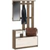 Dmora Mobile da Ingresso Sargassi 25.5x100x190h cm Bianco Specchio Incluso 8 Paia, 2 Ripiani