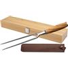 Katana Saya Olive Wood Forchetta da intaglio da 18 cm, a 2 rebbi, acciaio inossidabile giapponese VG-10 Damasco a 67 strati, manico in legno d'ulivo, coltello da cucina