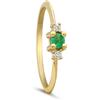LUXURY MILANO Anello iride oro 9kt e smeraldo