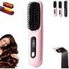 Sinlay Spazzola Lisciante Per Capelli Senza Fili, Spazzola Per Capelli Ricci Portatile, Thermal Brush Ricaricabile Tramite Usb,Screen, 3 Impostazioni Di Temperatura, Stile Soffice,Assistente Parrucchiere (B)