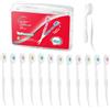 KUGUAN Mini spazzolino da denti usa e getta da viaggio con dentifricio portatile, portatile, per lavoro o viaggi, menta (mix di sapori, 24)