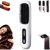 Sinlay Spazzola Lisciante Per Capelli Senza Fili, Spazzola Per Capelli Ricci Portatile, Thermal Brush Ricaricabile Tramite Usb,Screen, 3 Impostazioni Di Temperatura, Stile Soffice,Assistente Parrucchiere (C)