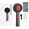 Sulobom Spazzola massaggiante elettrica per capelli, con luce rossa, applicatore 2 in 1, 3 modalità, massaggiatore elettrico per la testa, dispenser di olio per capelli, massaggio a 360° (nero)