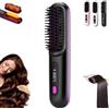 Sinlay Spazzola Lisciante Per Capelli Senza Fili, Spazzola Per Capelli Ricci Portatile, Thermal Brush Ricaricabile Tramite Usb,Screen, 3 Impostazioni Di Temperatura, Stile Soffice,Assistente Parrucchiere (A)
